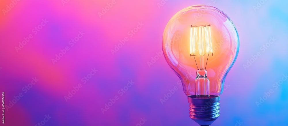 Poster light bulb set against a vibrant background eco energy concept ideas energy resources economy financ