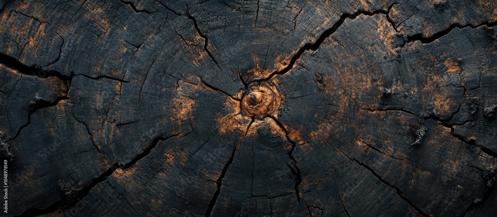 Aufkleber Close up of a brown aging tree stump background. with copy space image. Place for adding text or design