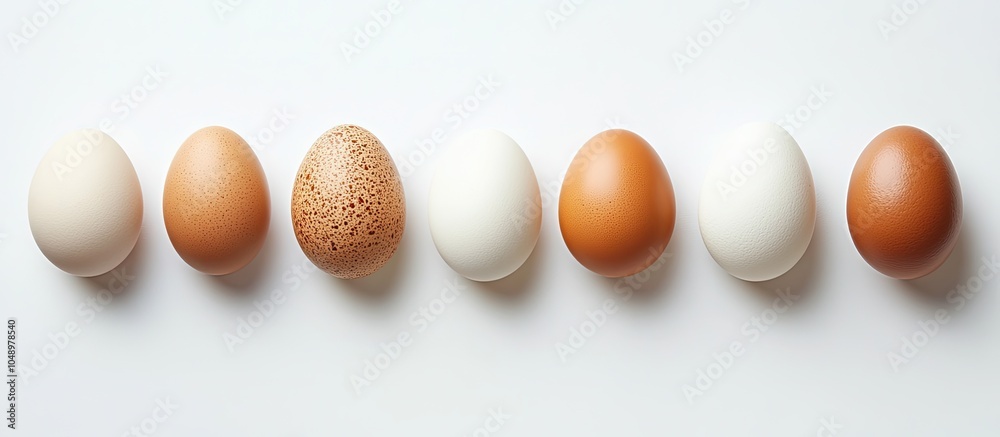 Poster eggs on a white backdrop. with copy space image. Place for adding text or design