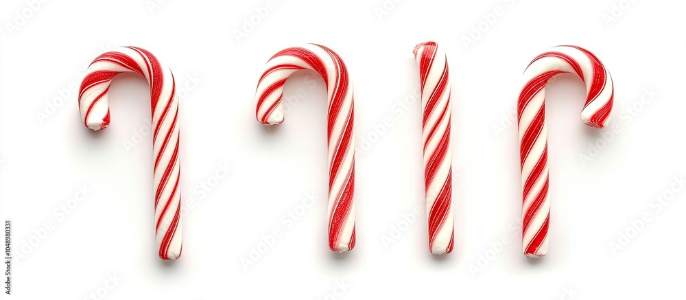 Leinwandbilder three candy canes set against a white backdrop candy cane background. with copy space image. place f