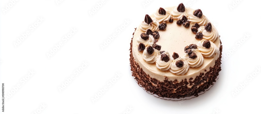 Fototapete delicious esterhazy cake isolated on a white background bird s eye view. with copy space image. plac