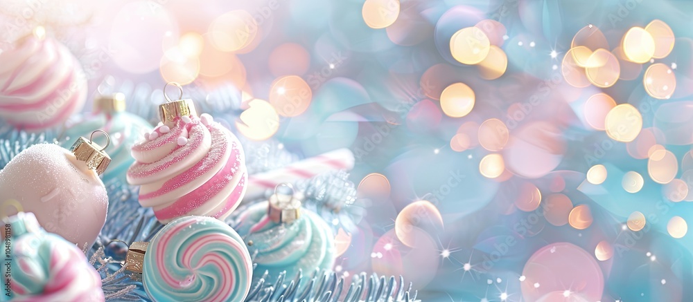 Aufkleber pastel marshmallow colors in a holiday season themed background. with copy space image. place for ad