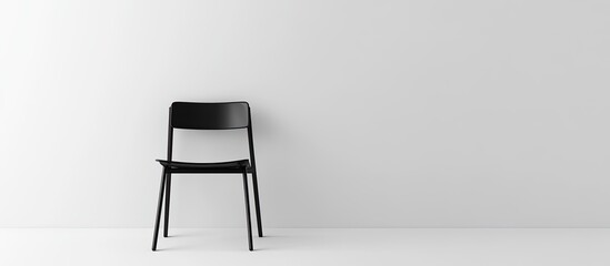 Isolated black chair against a white background Copyspace Concept of simplicity and minimalism