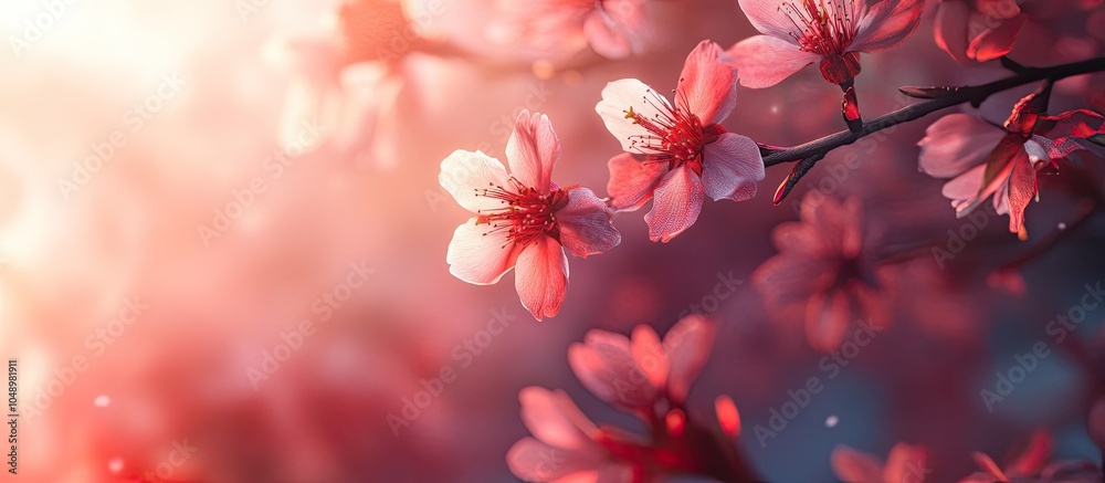 Leinwandbilder japanese sakura blossoms. with copy space image. place for adding text or design