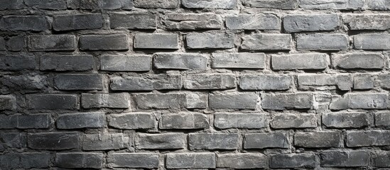 Obraz premium Old grunge gray stone brick wall texture serves as an abstract background Copyspace for a horizontal architectural backdrop wallpaper