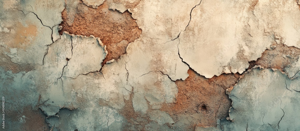 Fototapete Background image Photophone Decorative plaster Texture of an old building with cracks and decay. with copy space image. Place for adding text or design