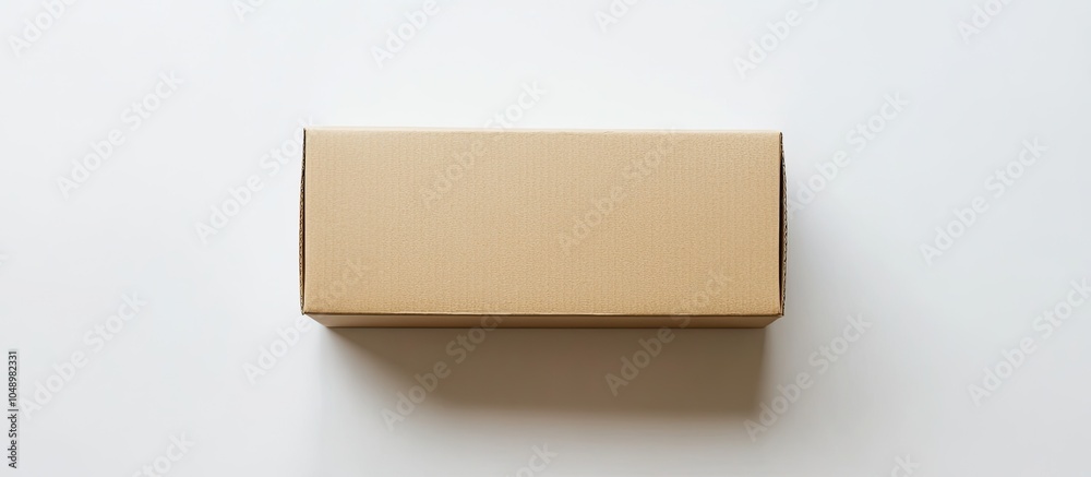Poster Cardboard box sealed on a white background. with copy space image. Place for adding text or design