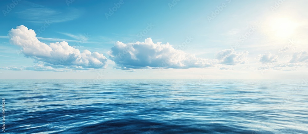 Aufkleber tranquil sea beneath the blue sky. with copy space image. place for adding text or design