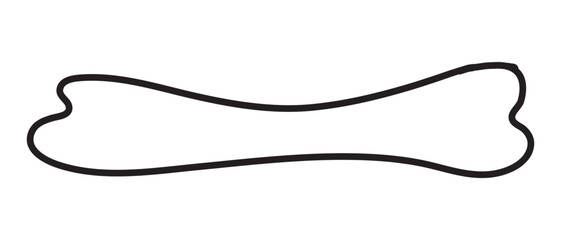 Bone Icon. dog bone icon. Bone Icon isolated on black and silhouette.