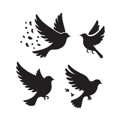 Fototapeta premium Collection of Bird silhouette vector illustration
