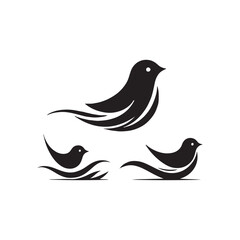 Obraz premium Collection of Bird silhouette vector illustration