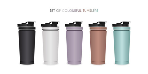 Aluminium drink tumbler, realistic design with many colors