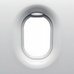 Obraz premium Airplane Window Frame on White Background – Travel and Aviation Concept