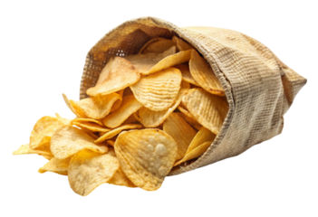 potato chips isolated on white background