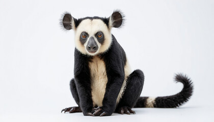 Indri on white background isolated 