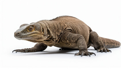Obraz premium Komodo Dragon on white background isolated