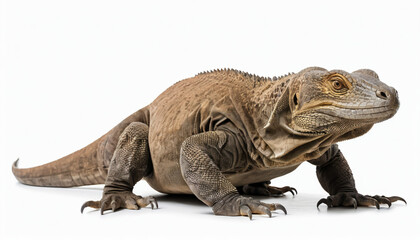 Obraz premium Komodo Dragon on white background isolated