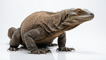 Obraz premium Komodo Dragon on white background isolated