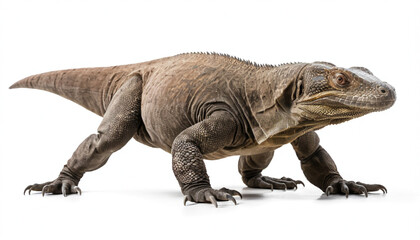 Obraz premium Komodo Dragon on white background isolated
