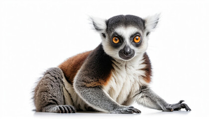 Fototapeta premium Lemur on white background isolated 