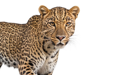 Obraz premium Leopard on white background isolated 