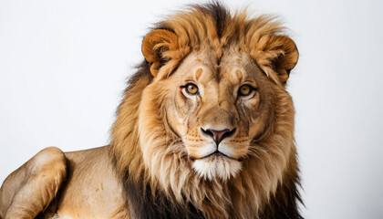 Fototapeta premium Lion on white background isolated