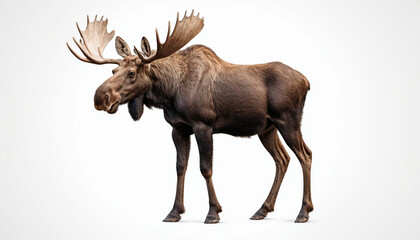 Fototapeta premium Moose on white background isolated