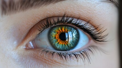 Fototapeta premium Vibrant Eye with Unique Color Patterns and Detail