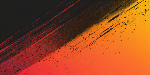 abstract dynamic orange and black background. grunge background with texture of particles and spots. orange gradient