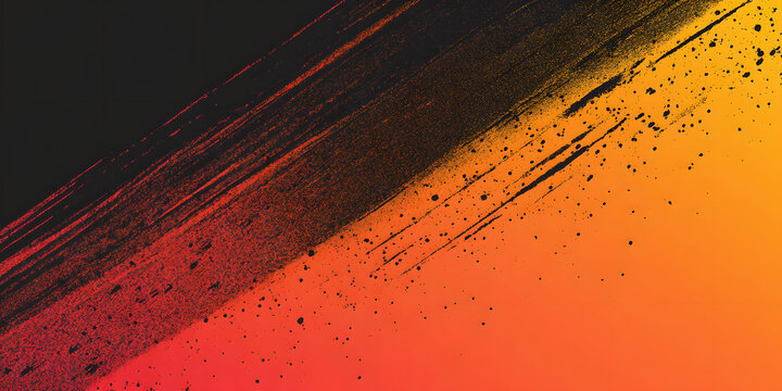 abstract dynamic orange and black background. grunge background with texture of particles and spots. orange gradient - Powered by Adobe