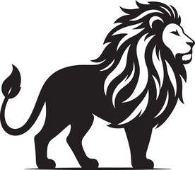 Dynamic Lion Silhouette Vector Graphic: An Iconic Animal Symbol Representing Strength and Power