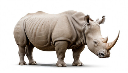 Obraz premium Rhinoceros on white background isolated