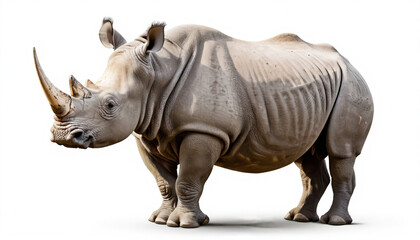 Fototapeta premium Rhinoceros on white background isolated