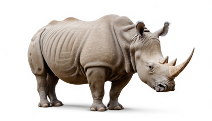 Obraz premium Rhinoceros on white background isolated