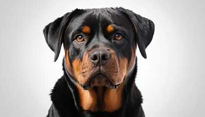 Rottweiler on white background isolated