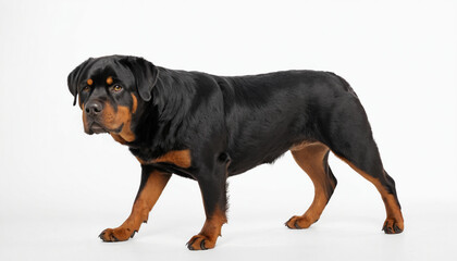 Fototapeta premium Rottweiler on white background isolated