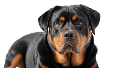Rottweiler on white background isolated