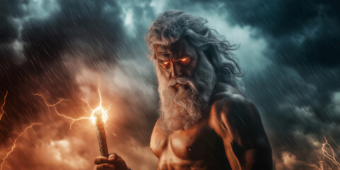 A Thunderous Legend: Zeus, His Mighty Thunderbolt, and His Role as Protector and Punisher of Mortals
