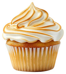 PNG An isolated lemon meringue cupcake dessert food confectionery.