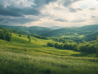 Obraz premium Serene Pastoral Landscape