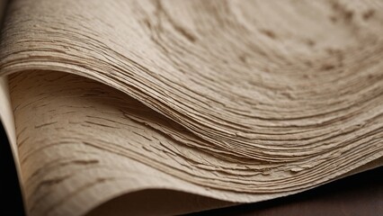 Wavy textured parchment paper in warm beige tones for artistic backgrounds