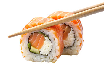 sushi with chopsticks
