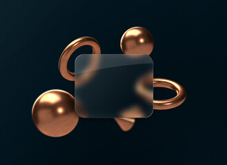 Interface presentation mockup Glass morphism style mockup template