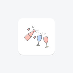 Food Celebration lineal color icon , vector, pixel perfect, illustrator file