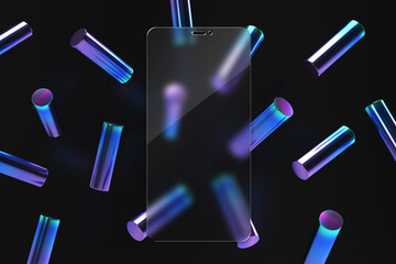 Interface presentation mockup glass effect mockup template