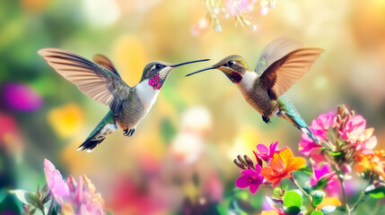 Fototapeta premium Two hummingbirds
