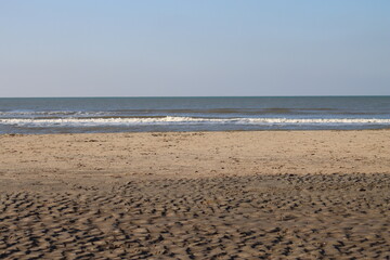 Surf on the North Sea beach