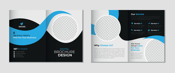 Professional Corporate Bifold Brochure Template Design
