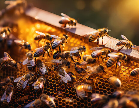 Abeilles en activit&eacute; sur la ruche