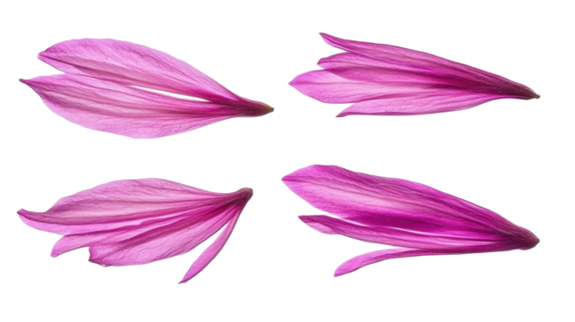 Floating Pink Petals Arranged in a Delicate Display on Transparency Generative AI